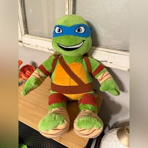 Build A Bear Leonardo Teenage Mutant Ninja Turtles 18" Plush TMNT Shell, NICE!